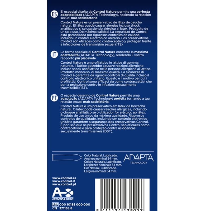 Control Condoms Control - Adapta Nature Condoms 6 Units