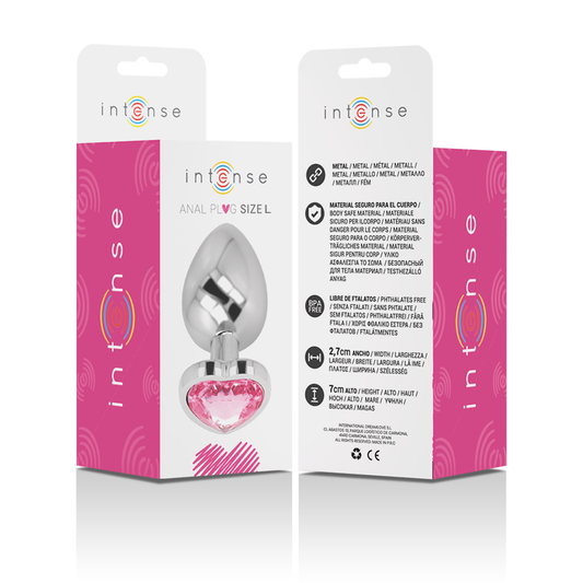 Intense Anal Toys Intense - Aluminum Metal Anal Plug Pink Heart Size L