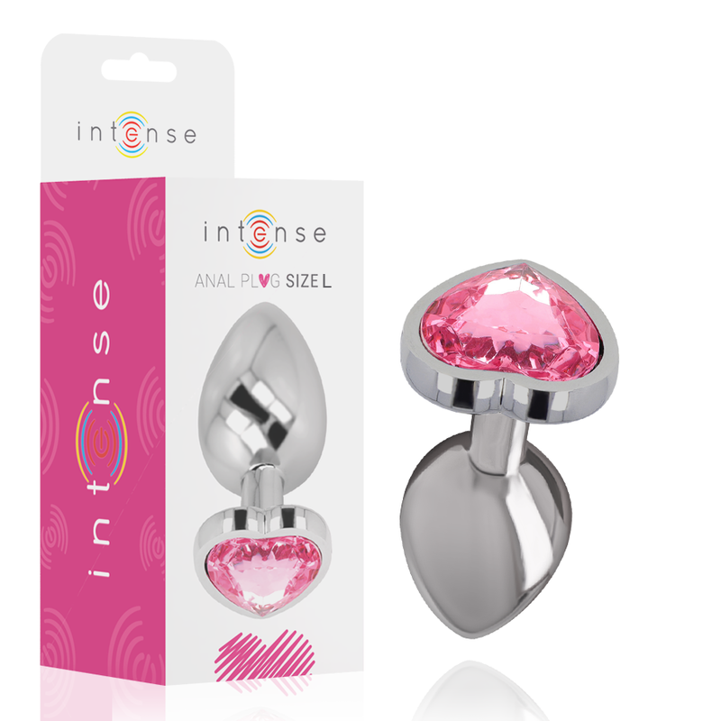 Intense Anal Toys Intense - Aluminum Metal Anal Plug Pink Heart Size L