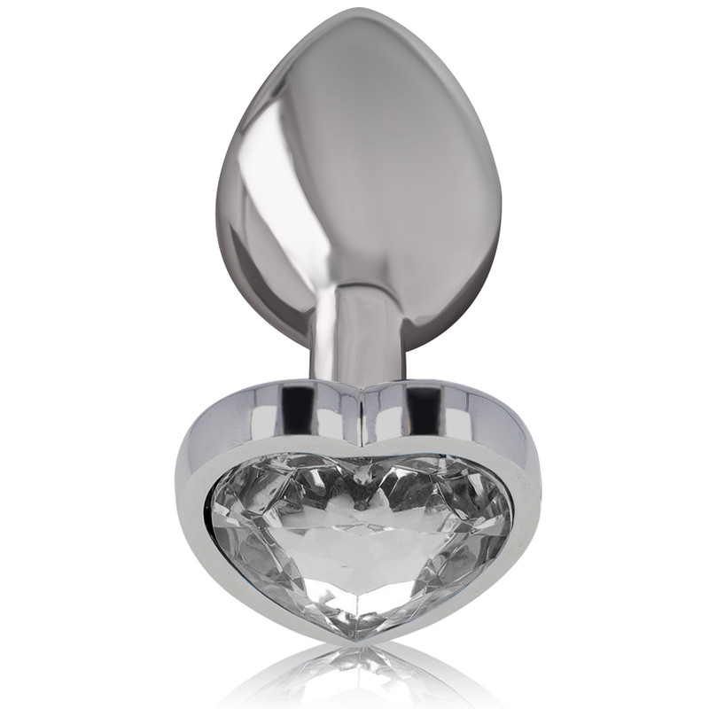 Intense Anal Toys Intense - Aluminum Metal Anal Plug White Heart Size M