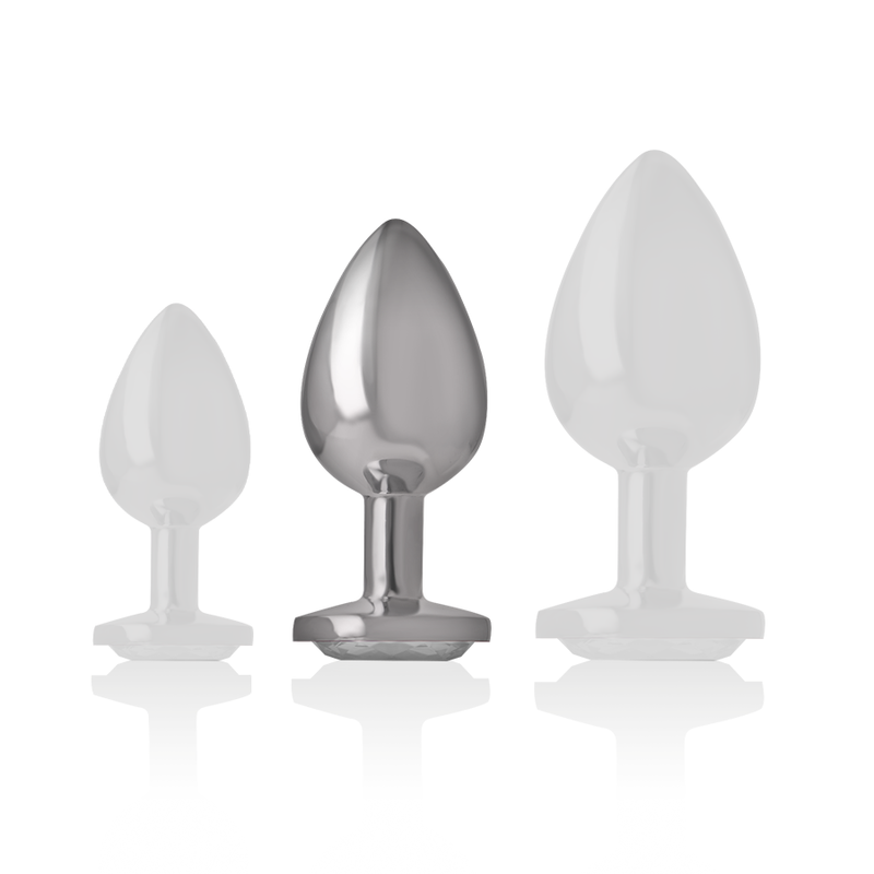 Intense Anal Toys Intense - Aluminum Metal Anal Plug White Heart Size M