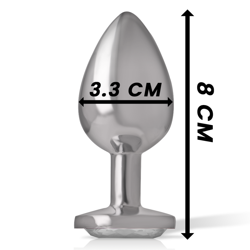 Intense Anal Toys Intense - Aluminum Metal Anal Plug White Heart Size M