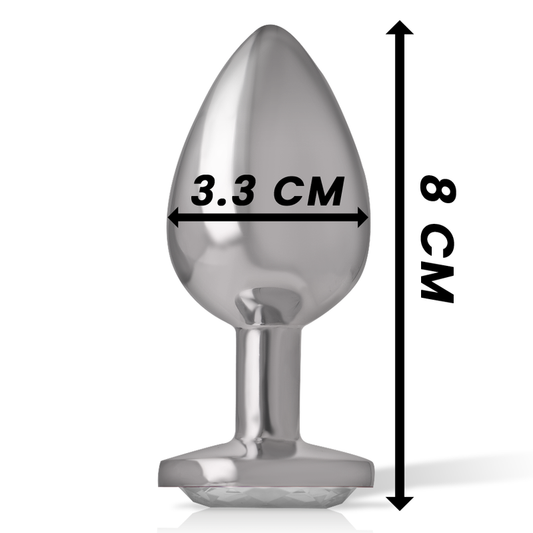 Intense Anal Toys Intense - Aluminum Metal Anal Plug White Heart Size M