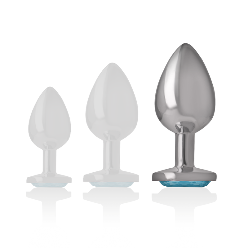 Intense Anal Toys Intense - Aluminum Metal Anal Plug Blue Heart Size L