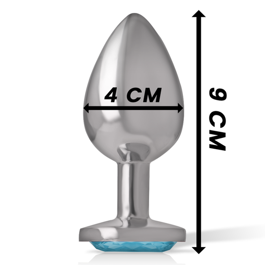 Intense Anal Toys Intense - Aluminum Metal Anal Plug Blue Heart Size L