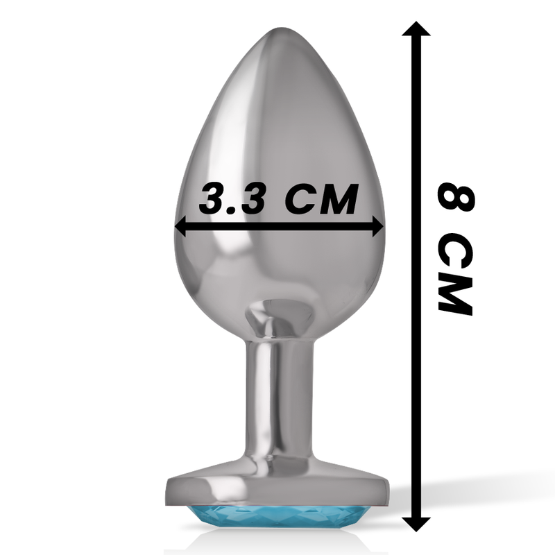 Intense Anal Toys Intense - Aluminum Metal Anal Plug Blue Heart Size M