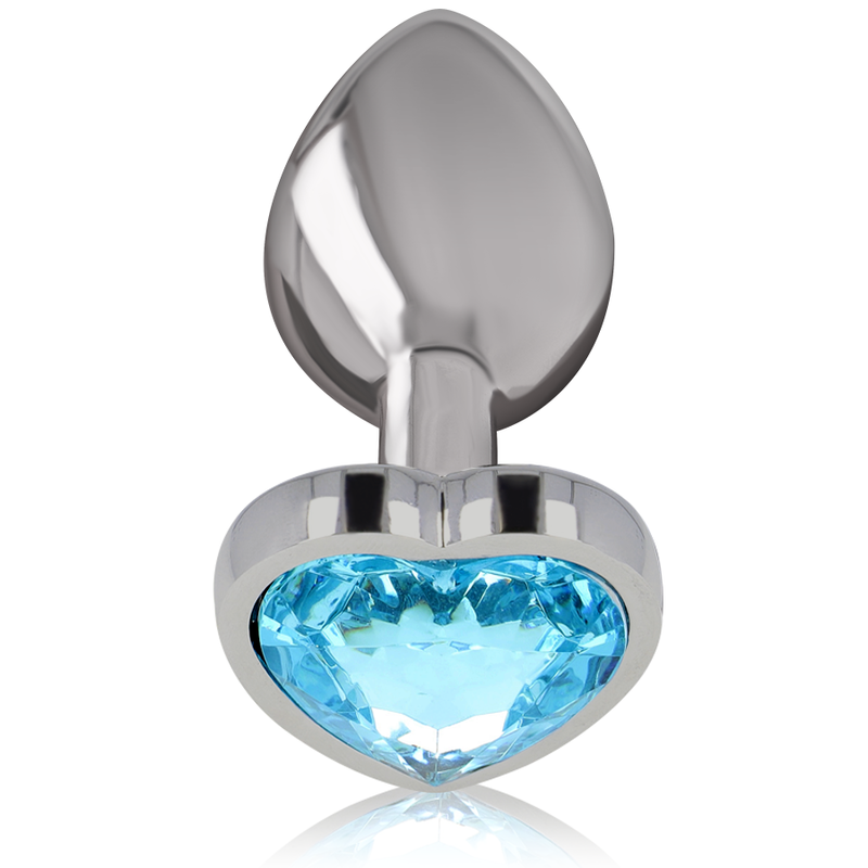 Intense Anal Toys Intense - Aluminum Metal Anal Plug Blue Heart Size M