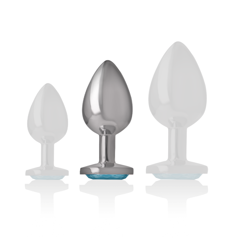 Intense Anal Toys Intense - Aluminum Metal Anal Plug Blue Heart Size M