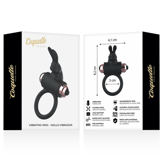 Coquette Toys Coquette Chic Desire - Cock Ring With Vibrator Black/ Gold