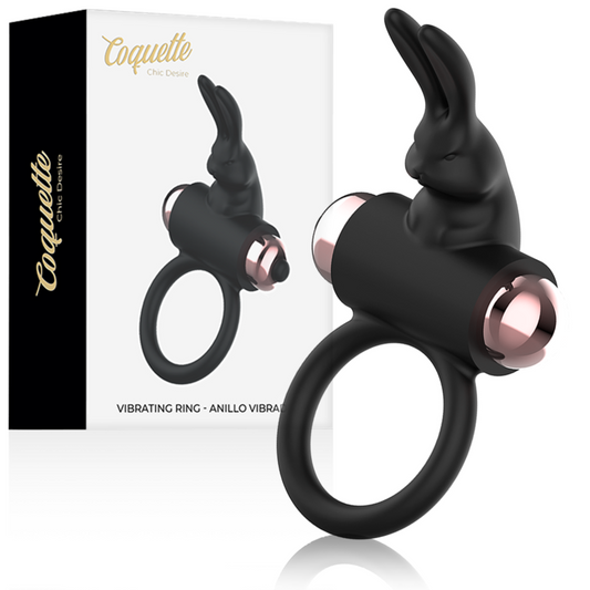 Coquette Toys Coquette Chic Desire - Cock Ring With Vibrator Black/ Gold