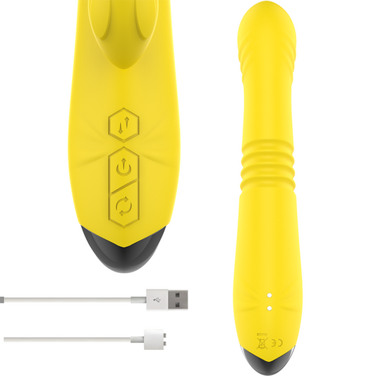 Intense Fun Intense - Toky Multifunction Vibrator Up & Down With Clitoral Stimulator Yellow