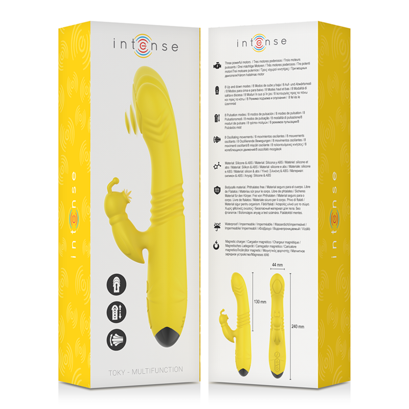 Intense Fun Intense - Toky Multifunction Vibrator Up & Down With Clitoral Stimulator Yellow