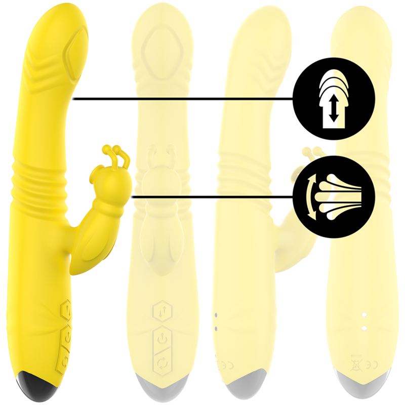 Intense Fun Intense - Toky Multifunction Vibrator Up & Down With Clitoral Stimulator Yellow