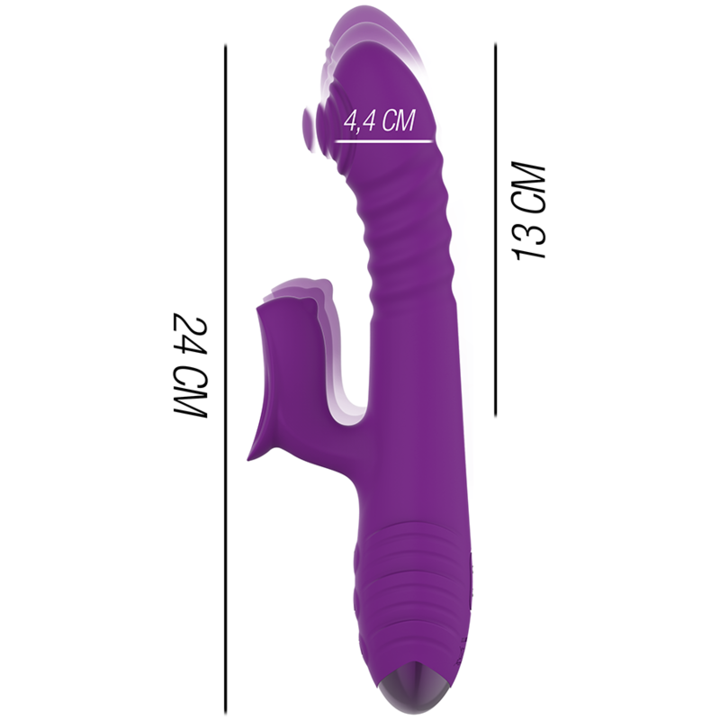 Intense Fun Intense - Iggy Multifunction Rechargeable Vibrator Up & Down With Clitoral Stimulator Purple