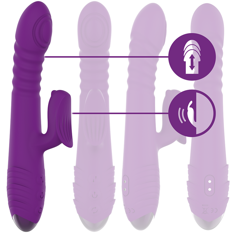 Intense Fun Intense - Iggy Multifunction Rechargeable Vibrator Up & Down With Clitoral Stimulator Purple