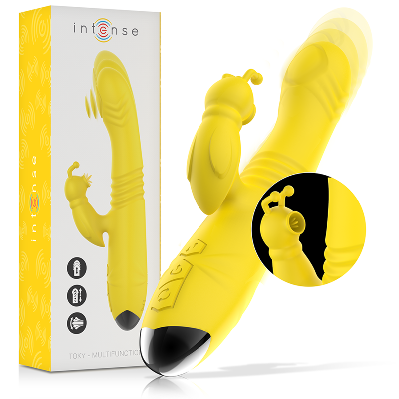 Intense Fun Intense - Toky Multifunction Vibrator Up & Down With Clitoral Stimulator Yellow
