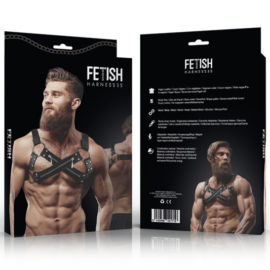 Fetish Submissive Attitude Adjustable Neoprene Cross-Over Chest Bulldog Harness With Zippers For Men