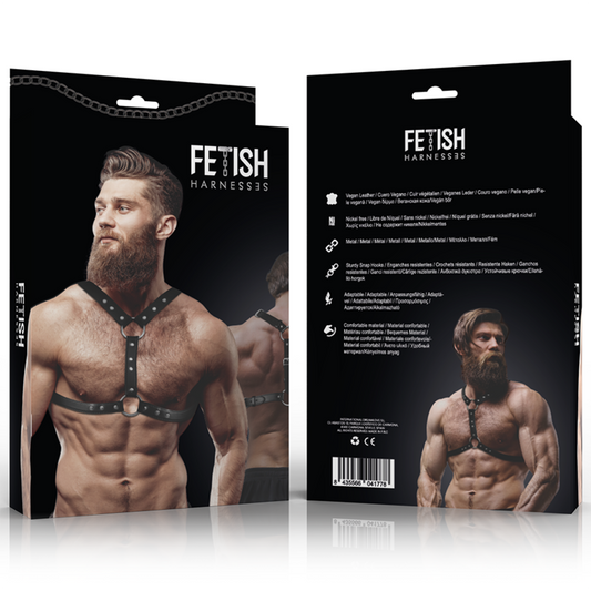 Fetish Submissive Attitude Eco-Leather Chest Harness With Double Support And Studs For Men