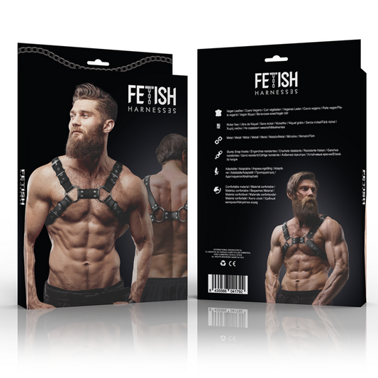 Fetish Submissive Attitude Mens Adjustable Eco-Leather Chest Bulldog Harness