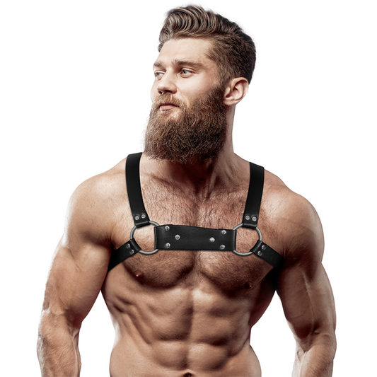 Fetish Submissive Attitude Mens Eco-Leather Bulldog Chest Harness Size M/L