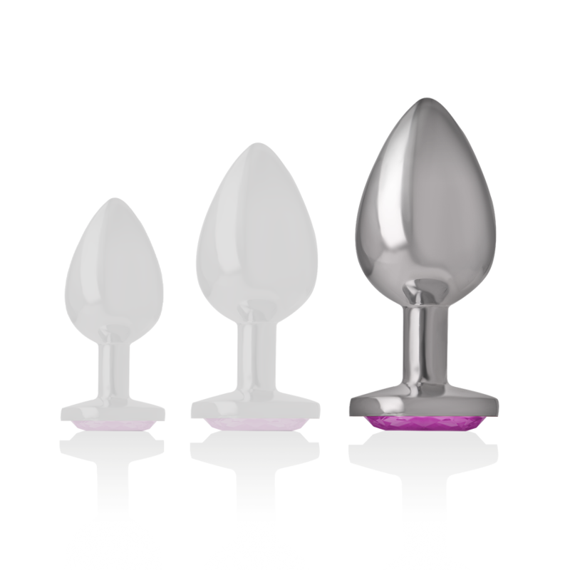 Intense Anal Toys Intense - Aluminum Metal Anal Plug With Pink Crystal Size L