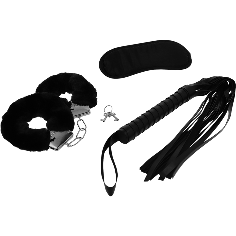 Intense Fetish Intense - Fetish Erotic Playset 1 With Handcuffs, Blind Mask And Flogger