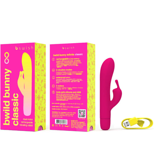 B Swish Bwild Bunny Infinite Classic Rechargeable Vibrator Pink Silicone