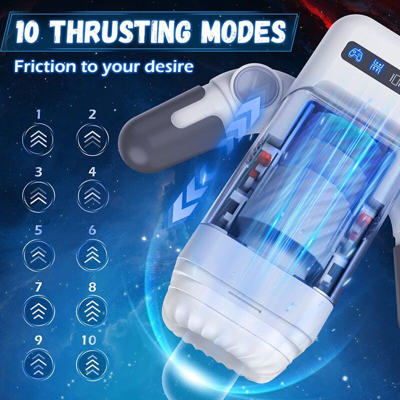 Baile For Him Game Cup - Thrusting Vibration Masturbator With Heating Function And Mobile Support - Black