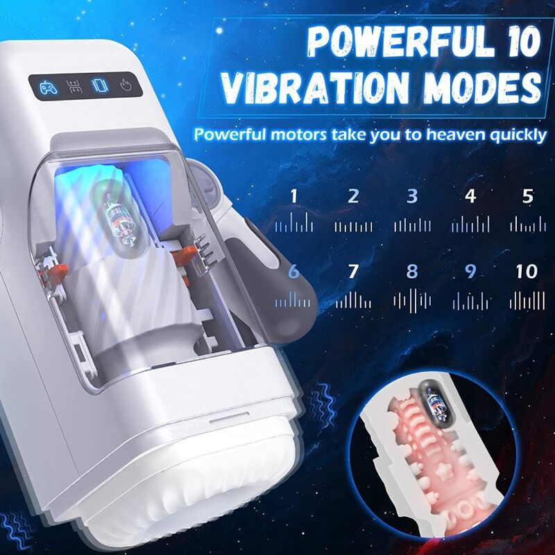 Baile For Him Game Cup - Thrusting Vibration Masturbator With Heating Function And Mobile Support - Black