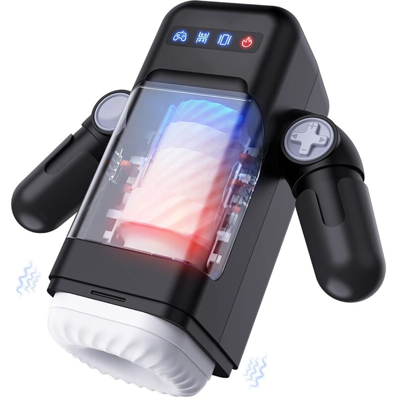 Baile For Him Game Cup - Thrusting Vibration Masturbator With Heating Function And Mobile Support - Black