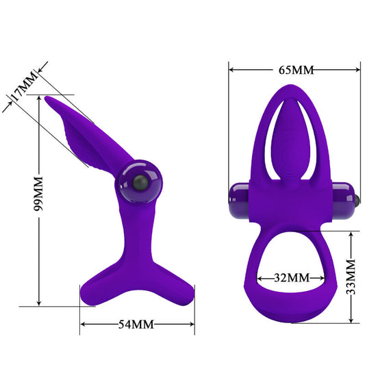Pretty Love Male Pretty Love - Vibrator Ring 10 Vibrations Violet Silicone