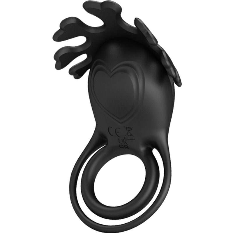 Pretty Love Male Pretty Love - Ruben Vibrator Ring 7 Vibrations Black Silicone