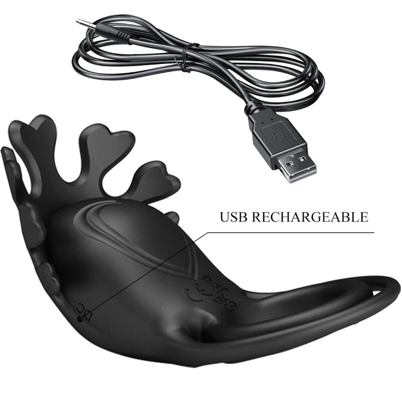 Pretty Love Male Pretty Love - Ruben Vibrator Ring 7 Vibrations Black Silicone