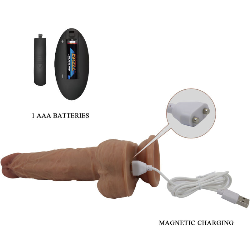 Pretty Love High Grade Pretty Love - Jonathan Silicone Dildo 3 Vibrations + 3 Insertion Measurements Remote Control 21 Cm