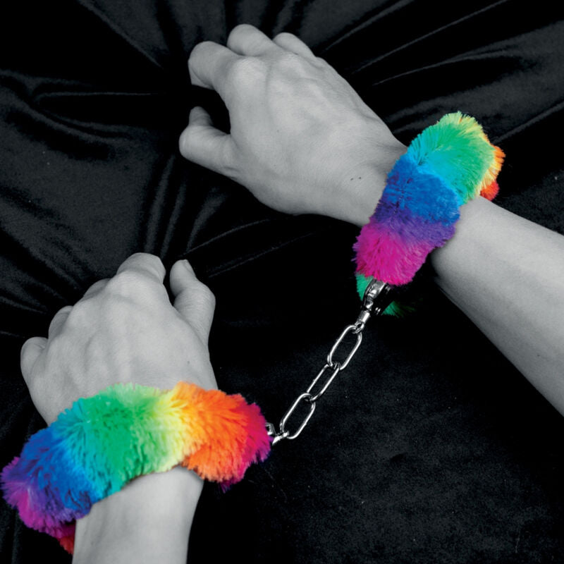 Spencer & Fletwood Spencer & Fleetwood - Rainbow Lined Metal Handcuffs