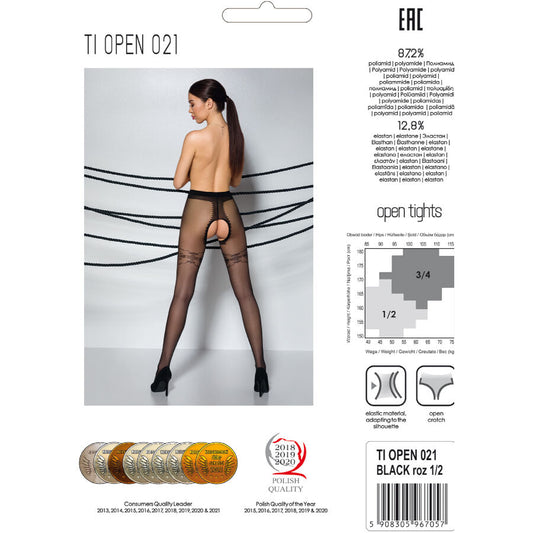 Passion Woman Garter & Stock Passion - Tiopen 021 Medias Negro 3/4 20 Den