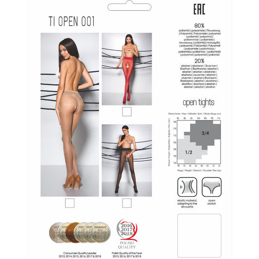 Passion Woman Garter & Stock Passion - Tiopen 001 Black Tights 1/2 20 Den
