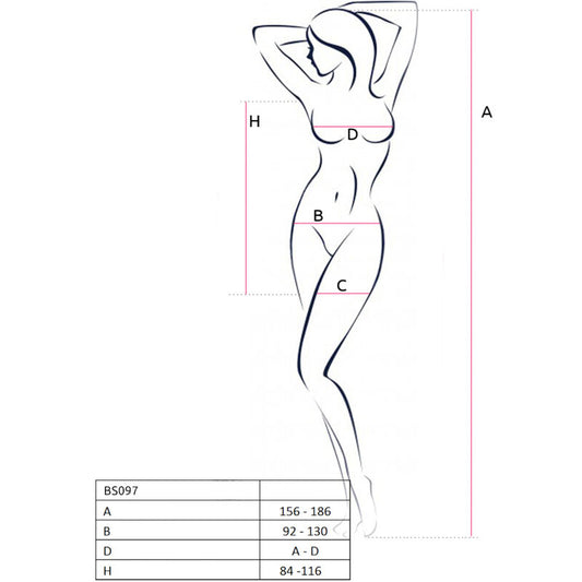 Passion Woman Bodystockings Passion - Bs097 Bodystocking Negro Talla Unica