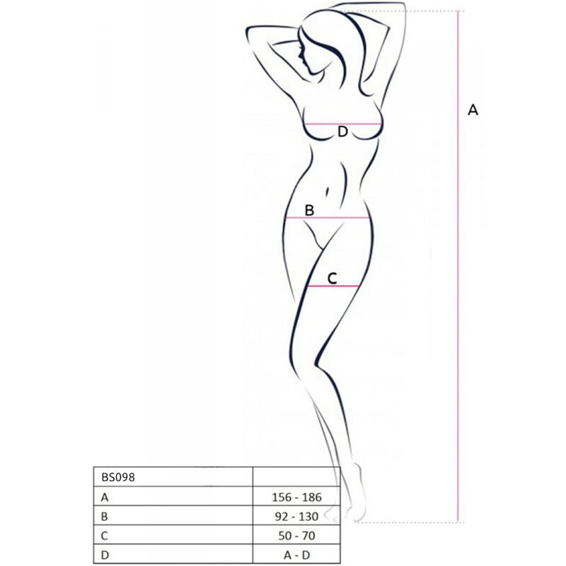 Passion Woman Bodystockings Passion - Bs098 Bodystocking Negro Talla Unica
