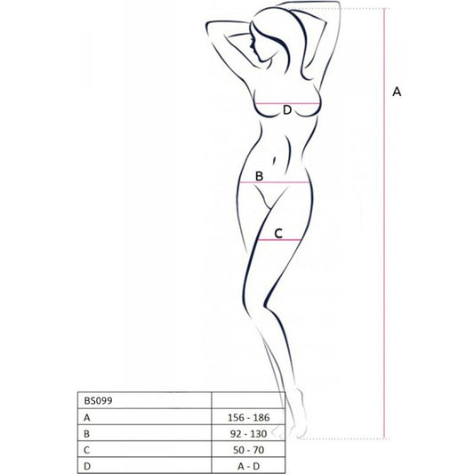 Passion Woman Bodystockings Passion - Bs099 Bodystocking Negro Talla Unica