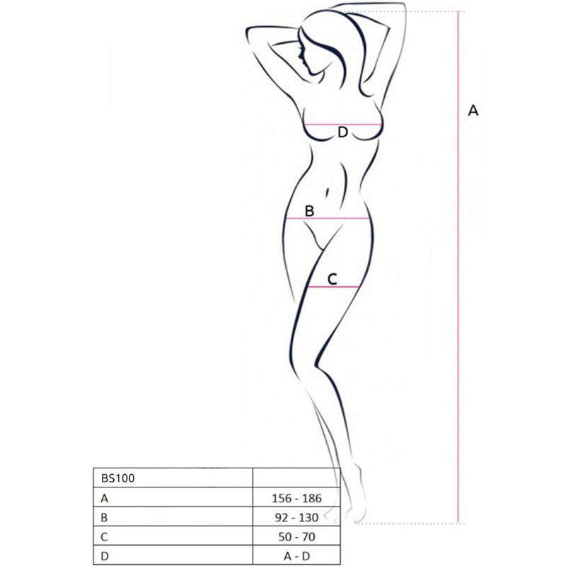 Passion Woman Bodystockings Passion - Bs100 Bodystocking Negro Talla Unica