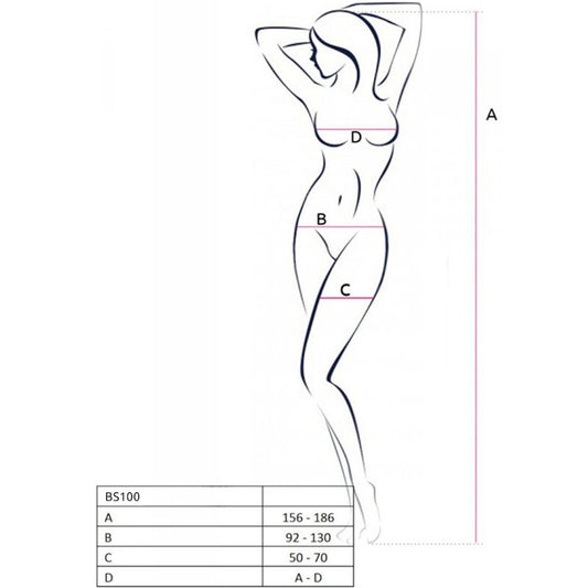 Passion Woman Bodystockings Passion - Bs100 Bodystocking Negro Talla Unica