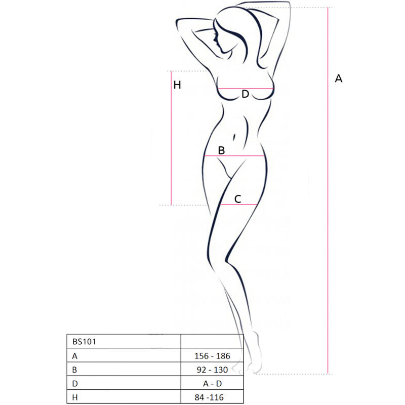 Passion Woman Bodystockings Passion - Bs101 Bodystocking Black One Size