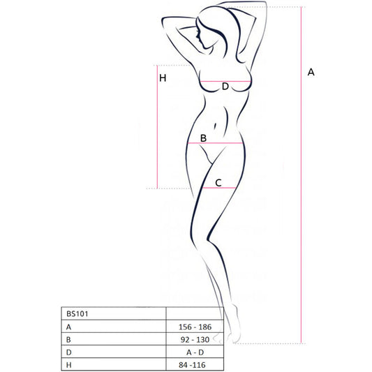 Passion Woman Bodystockings Passion - Bs101 Bodystocking Black One Size