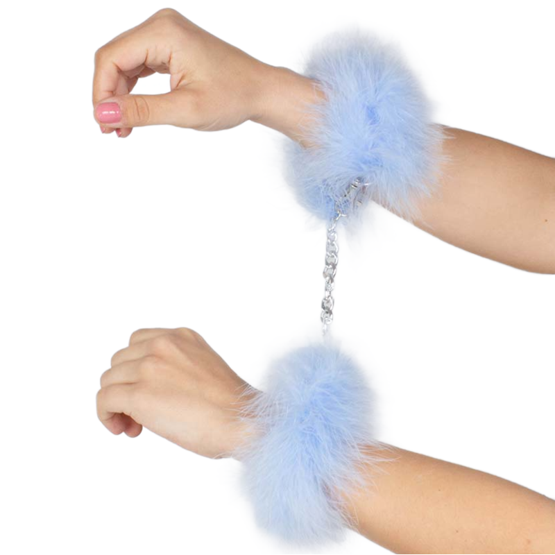 Secretplay 100% Fetish Secretplay - Blue Light Marabou Handcuffs