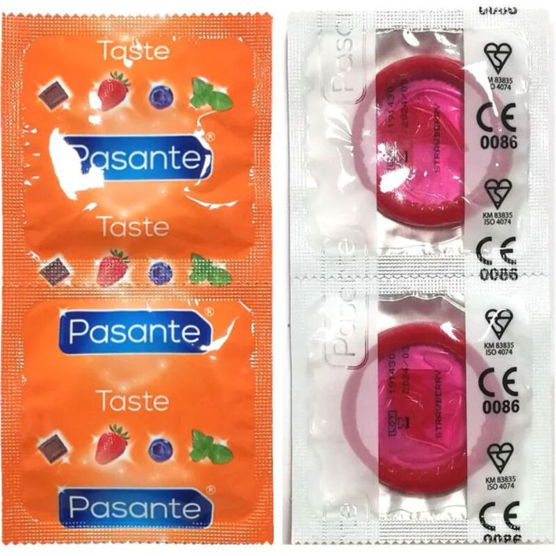 Pasante Condoms Flavor Strawberry Bag 144 Units