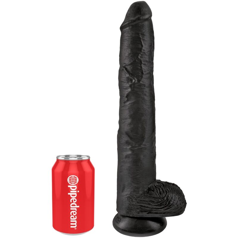 King Cock Realistic Penis With Balls 30.5 Cm Black