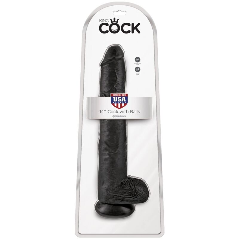 King Cock Realistic Penis With Balls 30.5 Cm Black