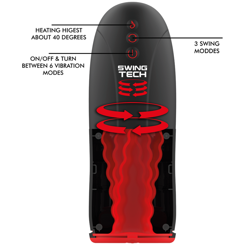 Jamyjob Swing-R Heating Effect, Swing Tech And Vibration Masturbator