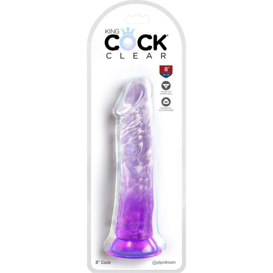King Cock Clear Realistic Penis 19.7 Cm Purple